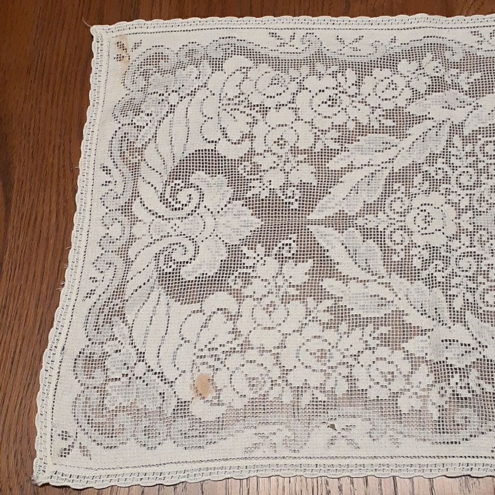 Vintage white lace 39" X 13" table runner - Picture 5 of 7